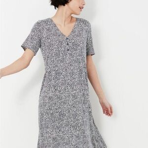 NEW Joules Annalise Navy Spot Fit and Flare Dress Size 12